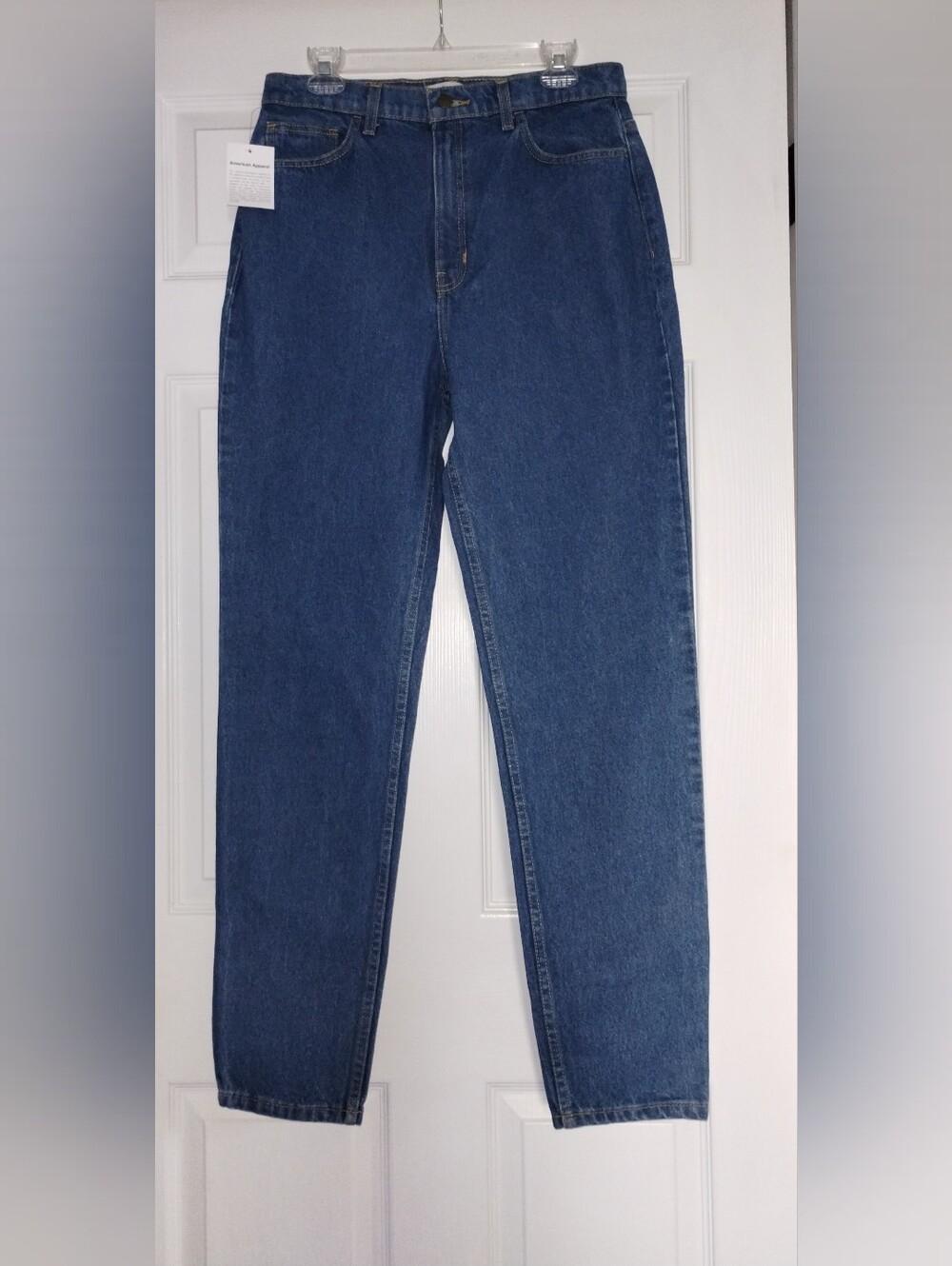 American Apparel Medium Blue Wash High-Rise Straight Jeans